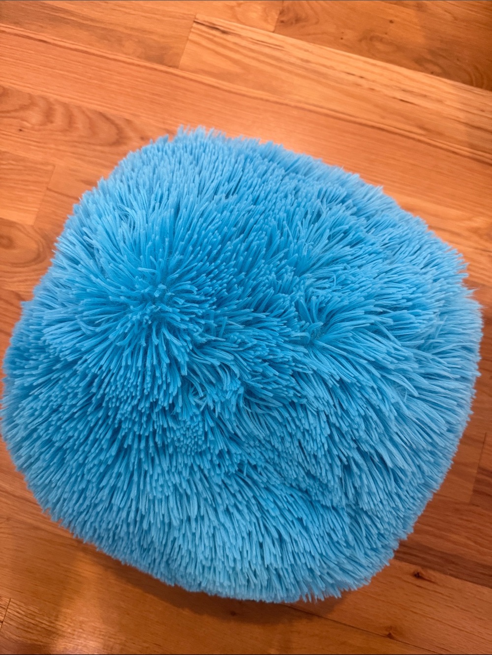 Plush Shag Round Pillow - Blue | 12” sphere